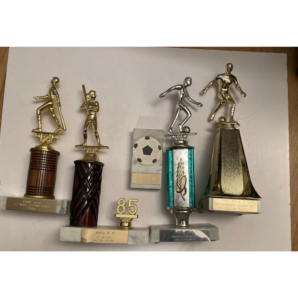 Youth Trophies, Soccer And Baseball, 1980’s, lot of 5